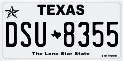 TX license plate DSU8355