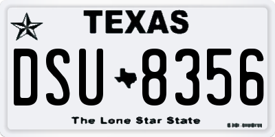 TX license plate DSU8356