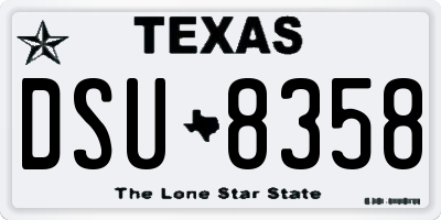 TX license plate DSU8358