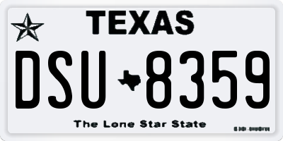 TX license plate DSU8359