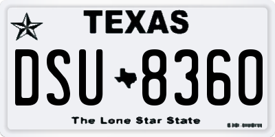 TX license plate DSU8360