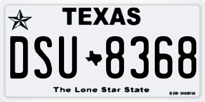 TX license plate DSU8368