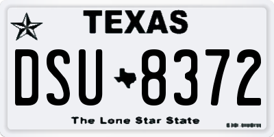 TX license plate DSU8372