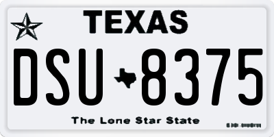 TX license plate DSU8375