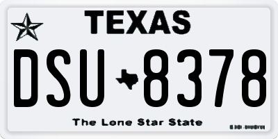 TX license plate DSU8378
