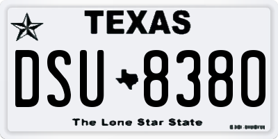 TX license plate DSU8380