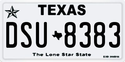 TX license plate DSU8383
