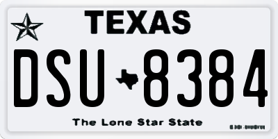 TX license plate DSU8384