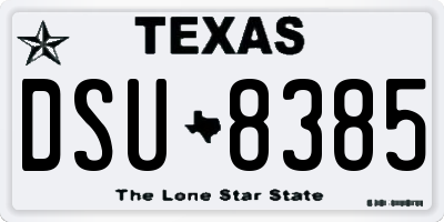 TX license plate DSU8385