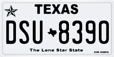 TX license plate DSU8390
