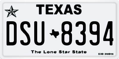 TX license plate DSU8394