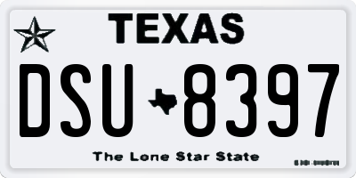 TX license plate DSU8397