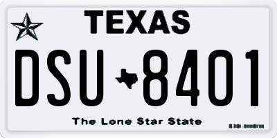 TX license plate DSU8401