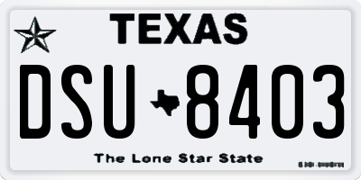 TX license plate DSU8403