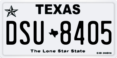 TX license plate DSU8405