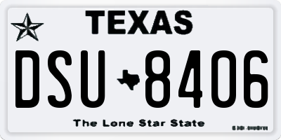 TX license plate DSU8406
