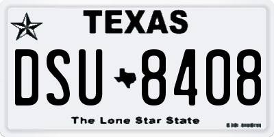TX license plate DSU8408