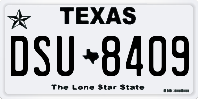 TX license plate DSU8409