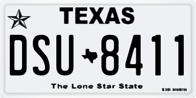 TX license plate DSU8411