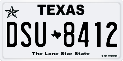 TX license plate DSU8412