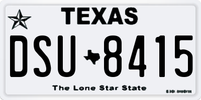 TX license plate DSU8415