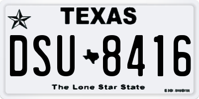 TX license plate DSU8416