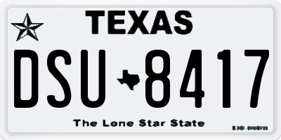 TX license plate DSU8417