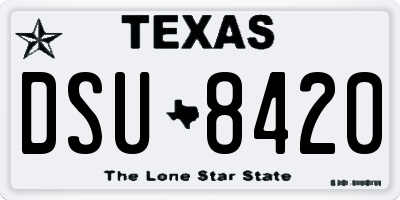 TX license plate DSU8420