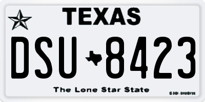 TX license plate DSU8423