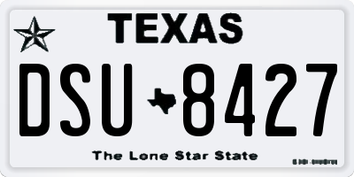TX license plate DSU8427