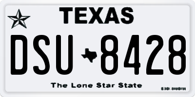 TX license plate DSU8428