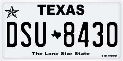 TX license plate DSU8430