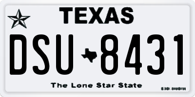 TX license plate DSU8431