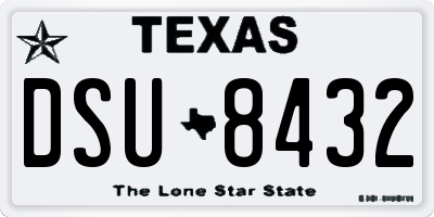 TX license plate DSU8432