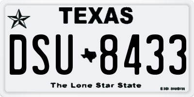 TX license plate DSU8433