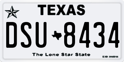 TX license plate DSU8434