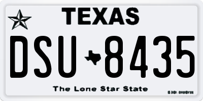 TX license plate DSU8435