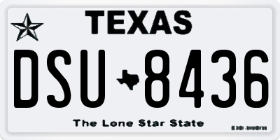 TX license plate DSU8436