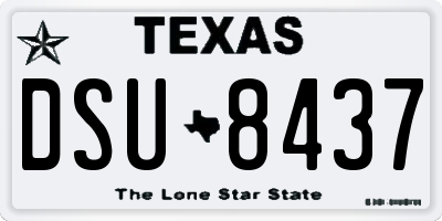 TX license plate DSU8437