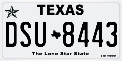 TX license plate DSU8443