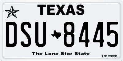 TX license plate DSU8445