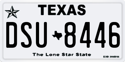 TX license plate DSU8446