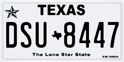 TX license plate DSU8447