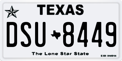 TX license plate DSU8449