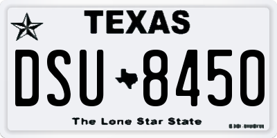 TX license plate DSU8450