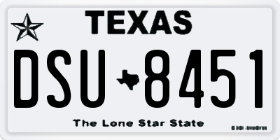 TX license plate DSU8451