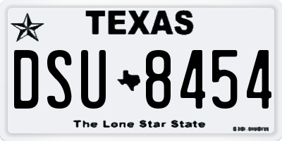 TX license plate DSU8454