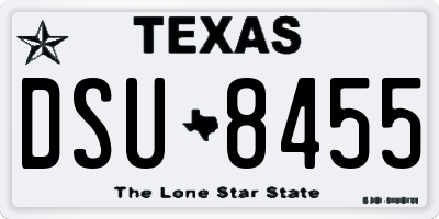 TX license plate DSU8455