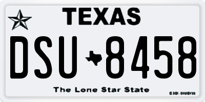 TX license plate DSU8458