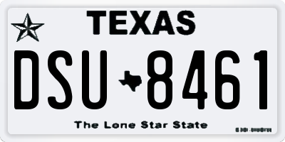 TX license plate DSU8461